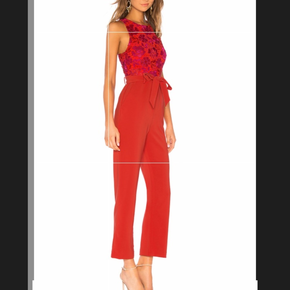 NWT Gardanome jumpsuit in magenta and red